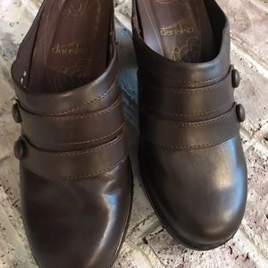Dansko Brown Leather Slip On Mule Clog